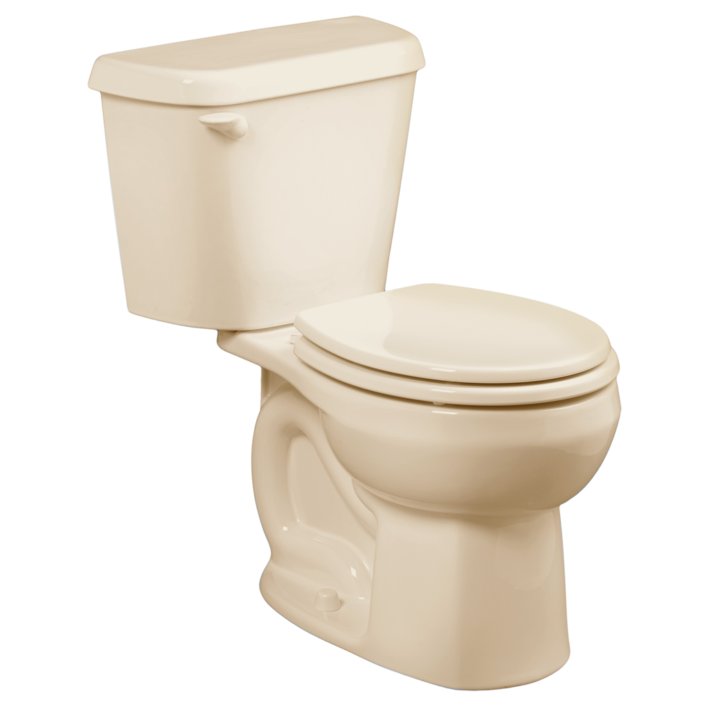 Toilette Colony, 2 pièces, 1,28 gpc/4,8 lpc, à cuvette au devant rond et hauteur régulière et réservoir avec doublure, sans siège
